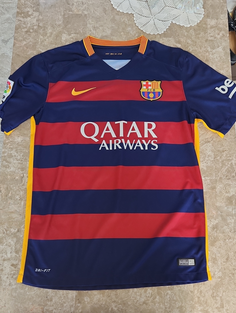 Messi Qatar Airways Soccer Jersey, Dri Fit, Medium